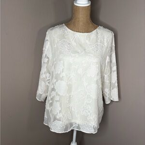Grace Karin Ivory Floral Lace Blouse